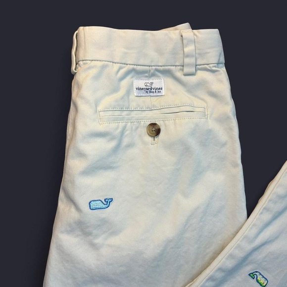 Vineyard Vines by Shep & Ian Khaki Pants | Size 14 | Embroidered Whale Logo - Picture 5 of 11